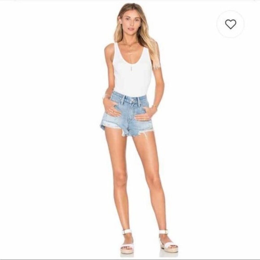 Lovers + Friends Jack High Rise distressed Shorts in Genesee wash 24 - Picture 8 of 8